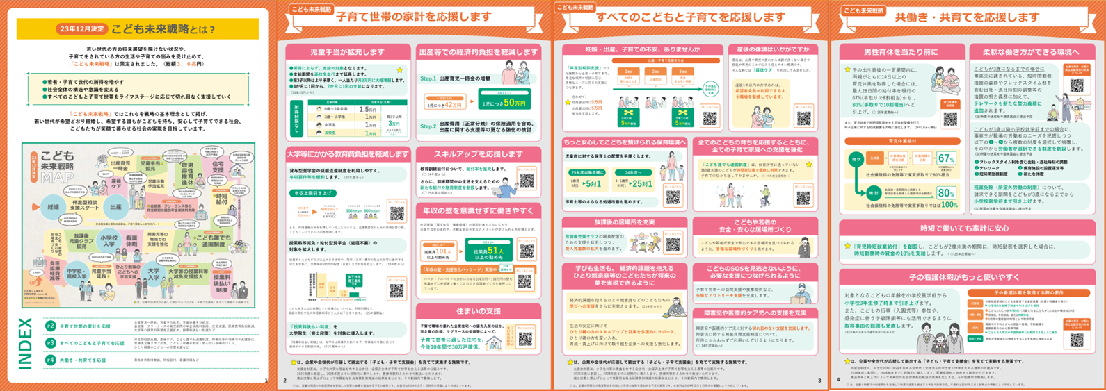 ①～③の片面版をまとめた統合版A3判・二つ折り・両面