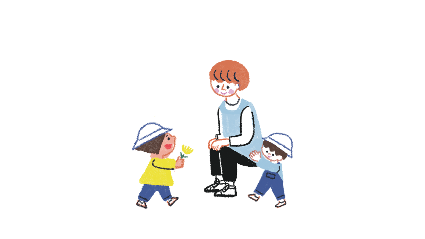 こどもと遊んでいるイラスト