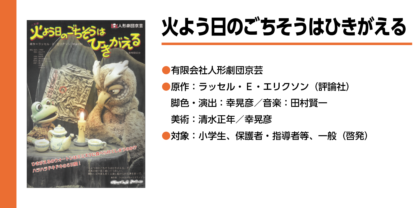 【火よう日のごちそう】帰るとフクロウがテーブルの上のローソクを挟んで見つめ合っている絵