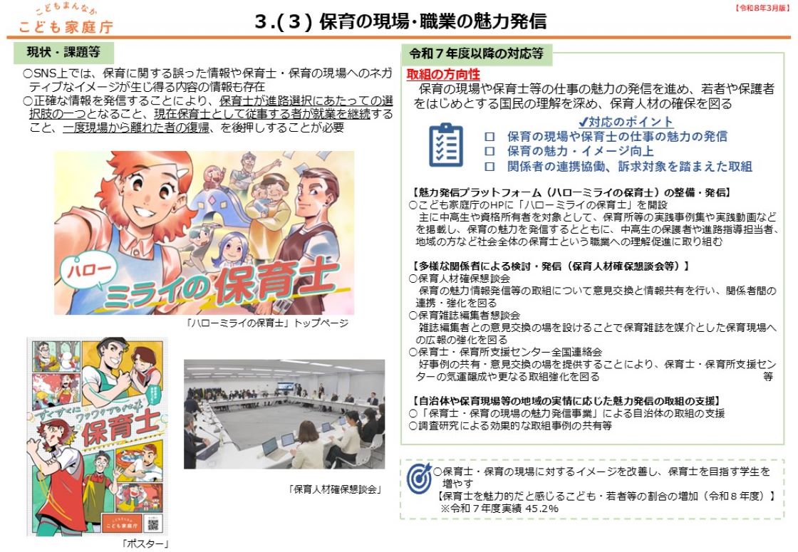 3.（3） 保育の現場・職業の魅力発信