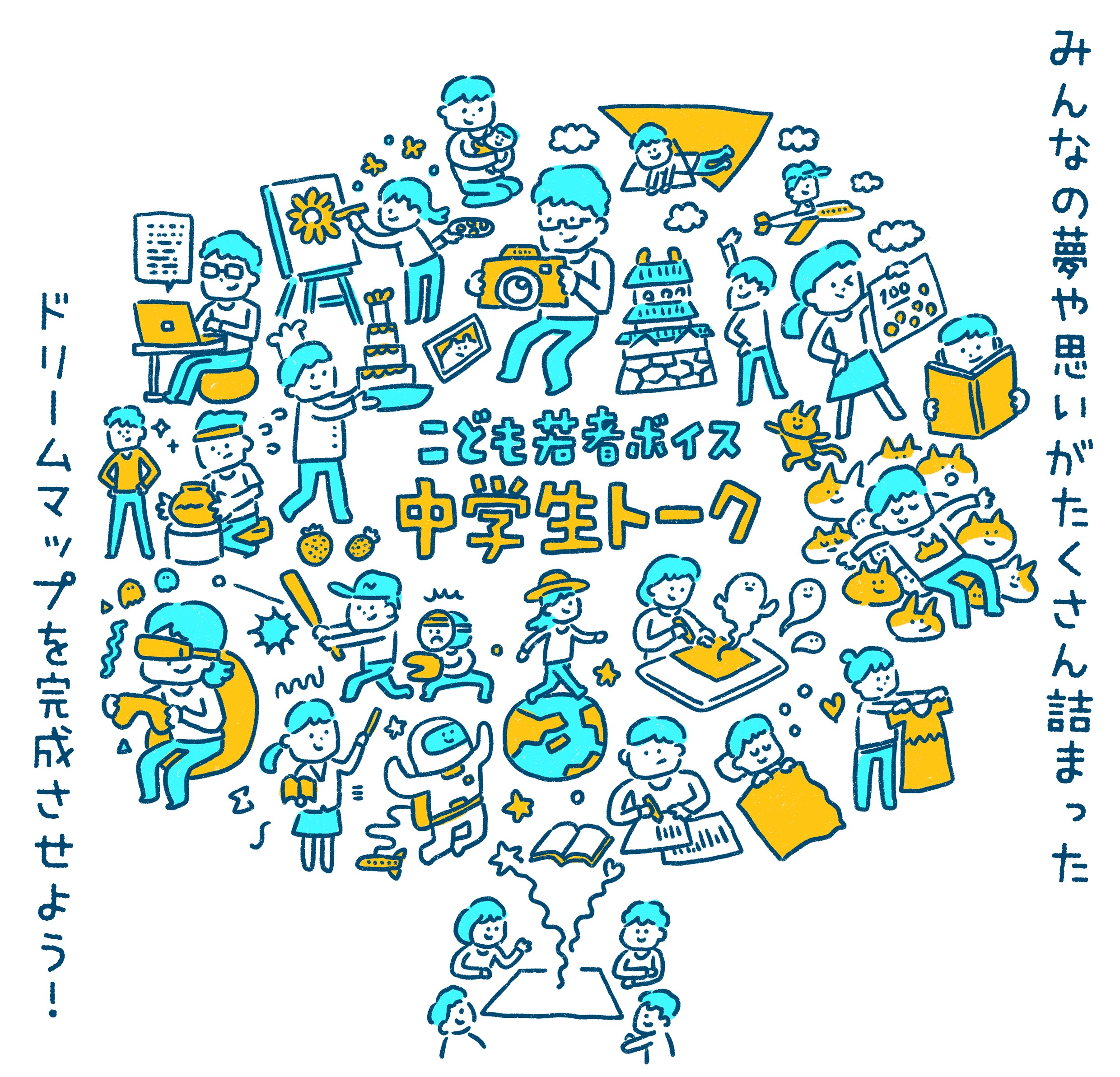 こども若者ボイス中学生トーク　みんなの夢や思いがたくさん詰まったドリームマップを完成させよう！